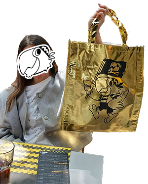 Bolsa dorada Perico Pirata